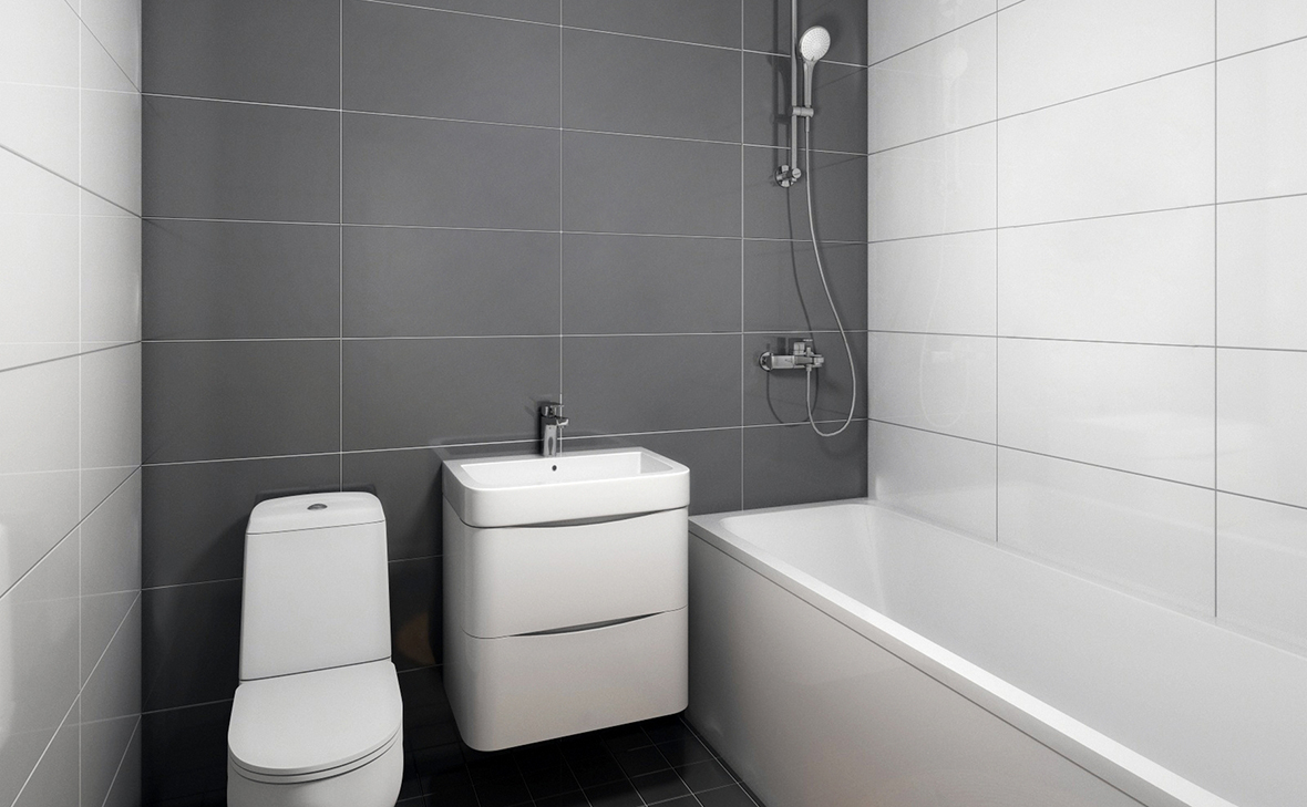 Готовый санузел в чистовой отделке — пример качественного ремонта в новостройке